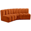  Manufacturer Color_Cognac -- Arc 86" Cognac Velvet Upholstered 3 pc Modular Sectional IMAGE 5