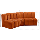  Manufacturer Color_Cognac -- Arc 86" Cognac Velvet Upholstered 3 pc Modular Sectional IMAGE 9