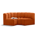  Manufacturer Color_Cognac -- Arc 80" Cognac Velvet Upholstered 3 pc Modular Sectional IMAGE 1