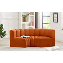  Manufacturer Color_Cognac -- Arc 80" Cognac Velvet Upholstered 3 pc Modular Sectional IMAGE 2