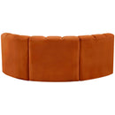  Manufacturer Color_Cognac -- Arc 80" Cognac Velvet Upholstered 3 pc Modular Sectional IMAGE 3