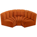  Manufacturer Color_Cognac -- Arc 80" Cognac Velvet Upholstered 3 pc Modular Sectional IMAGE 4