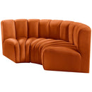  Manufacturer Color_Cognac -- Arc 80" Cognac Velvet Upholstered 3 pc Modular Sectional IMAGE 6