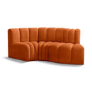  Manufacturer Color_Cognac -- Arc 70" Cognac Velvet Upholstered 3 pc Modular Sectional IMAGE 1