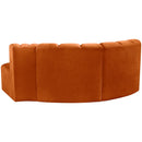  Manufacturer Color_Cognac -- Arc 70" Cognac Velvet Upholstered 3 pc Modular Sectional IMAGE 3