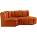  Manufacturer Color_Cognac -- Arc 70" Cognac Velvet Upholstered 3 pc Modular Sectional IMAGE 8