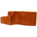  Manufacturer Color_Cognac -- Arc 77" Cognac Velvet Upholstered 3 pc Modular Sectional IMAGE 3