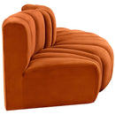  Manufacturer Color_Cognac -- Arc 77" Cognac Velvet Upholstered 3 pc Modular Sectional IMAGE 5