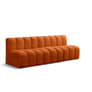  Manufacturer Color_Cognac -- Arc 89.5" Cognac Velvet Upholstered 3 pc Modular Sectional IMAGE 1