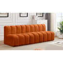  Manufacturer Color_Cognac -- Arc 89.5" Cognac Velvet Upholstered 3 pc Modular Sectional IMAGE 2