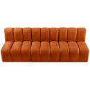  Manufacturer Color_Cognac -- Arc 89.5" Cognac Velvet Upholstered 3 pc Modular Sectional IMAGE 4