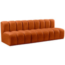  Manufacturer Color_Cognac -- Arc 89.5" Cognac Velvet Upholstered 3 pc Modular Sectional IMAGE 5