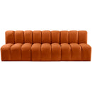  Manufacturer Color_Cognac -- Arc 89.5" Cognac Velvet Upholstered 3 pc Modular Sectional IMAGE 6