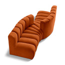  Manufacturer Color_Cognac -- Arc 108" Cognac Velvet Upholstered 4 pc Modular Sectional IMAGE 1