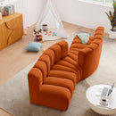  Manufacturer Color_Cognac -- Arc 108" Cognac Velvet Upholstered 4 pc Modular Sectional IMAGE 2
