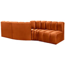  Manufacturer Color_Cognac -- Arc 108" Cognac Velvet Upholstered 4 pc Modular Sectional IMAGE 3