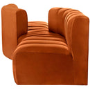  Manufacturer Color_Cognac -- Arc 108" Cognac Velvet Upholstered 4 pc Modular Sectional IMAGE 5
