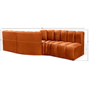  Manufacturer Color_Cognac -- Arc 108" Cognac Velvet Upholstered 4 pc Modular Sectional IMAGE 8