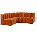  Manufacturer Color_Cognac -- Arc 103" Cognac Velvet Upholstered 4 pc Modular Sectional IMAGE 10