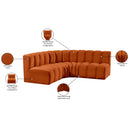  Manufacturer Color_Cognac -- Arc 103" Cognac Velvet Upholstered 4 pc Modular Sectional IMAGE 11