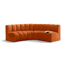  Manufacturer Color_Cognac -- Arc 103" Cognac Velvet Upholstered 4 pc Modular Sectional IMAGE 1