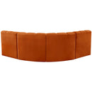  Manufacturer Color_Cognac -- Arc 103" Cognac Velvet Upholstered 4 pc Modular Sectional IMAGE 3