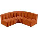  Manufacturer Color_Cognac -- Arc 103" Cognac Velvet Upholstered 4 pc Modular Sectional IMAGE 4