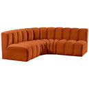  Manufacturer Color_Cognac -- Arc 103" Cognac Velvet Upholstered 4 pc Modular Sectional IMAGE 5