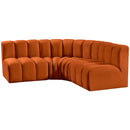  Manufacturer Color_Cognac -- Arc 103" Cognac Velvet Upholstered 4 pc Modular Sectional IMAGE 6
