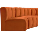  Manufacturer Color_Cognac -- Arc 103" Cognac Velvet Upholstered 4 pc Modular Sectional IMAGE 9