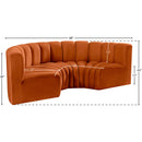  Manufacturer Color_Cognac -- Arc 88" Cognac Velvet Upholstered 4 pc Modular Sectional IMAGE 10