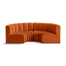  Manufacturer Color_Cognac -- Arc 88" Cognac Velvet Upholstered 4 pc Modular Sectional IMAGE 1