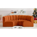  Manufacturer Color_Cognac -- Arc 88" Cognac Velvet Upholstered 4 pc Modular Sectional IMAGE 2