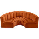  Manufacturer Color_Cognac -- Arc 88" Cognac Velvet Upholstered 4 pc Modular Sectional IMAGE 4