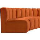  Manufacturer Color_Cognac -- Arc 88" Cognac Velvet Upholstered 4 pc Modular Sectional IMAGE 9
