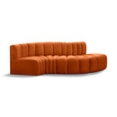 Manufacturer Color_Cognac -- Arc 104" Cognac Velvet Upholstered 4 pc Modular Sectional IMAGE 1