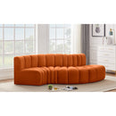 Manufacturer Color_Cognac -- Arc 104" Cognac Velvet Upholstered 4 pc Modular Sectional IMAGE 2
