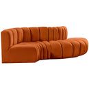  Manufacturer Color_Cognac -- Arc 104" Cognac Velvet Upholstered 4 pc Modular Sectional IMAGE 5