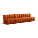  Manufacturer Color_Cognac -- Arc 119" Cognac Velvet Upholstered 4 pc Modular Sectional IMAGE 1