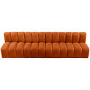  Manufacturer Color_Cognac -- Arc 119" Cognac Velvet Upholstered 4 pc Modular Sectional IMAGE 4