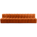  Manufacturer Color_Cognac -- Arc 119" Cognac Velvet Upholstered 4 pc Modular Sectional IMAGE 5