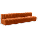  Manufacturer Color_Cognac -- Arc 119" Cognac Velvet Upholstered 4 pc Modular Sectional IMAGE 9