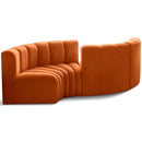  Manufacturer Color_Cognac -- Arc 102" Cognac Velvet Upholstered 4 pc Modular Sectional IMAGE 1
