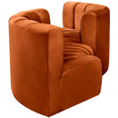 Manufacturer Color_Cognac -- Arc 102" Cognac Velvet Upholstered 4 pc Modular Sectional IMAGE 5