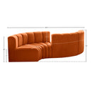  Manufacturer Color_Cognac -- Arc 102" Cognac Velvet Upholstered 4 pc Modular Sectional IMAGE 7