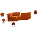  Manufacturer Color_Cognac -- Arc 102" Cognac Velvet Upholstered 4 pc Modular Sectional IMAGE 8