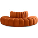  Manufacturer Color_Cognac -- Arc 90" Cognac Velvet Upholstered 4 pc Modular Sectional IMAGE 1