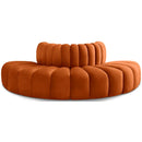 Meridian Arc Cognac Velvet 4 pc Modular Sectional IMAGE 1