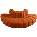  Manufacturer Color_Cognac -- Arc 90" Cognac Velvet Upholstered 4 pc Modular Sectional IMAGE 4