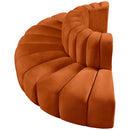  Manufacturer Color_Cognac -- Arc 90" Cognac Velvet Upholstered 4 pc Modular Sectional IMAGE 6
